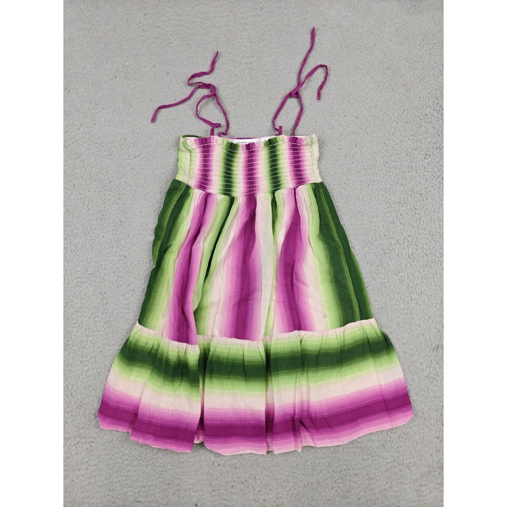 Janie And Jack Dress Girls 10 Multicolor Stripe Smocked Ruffle Sundress Summer